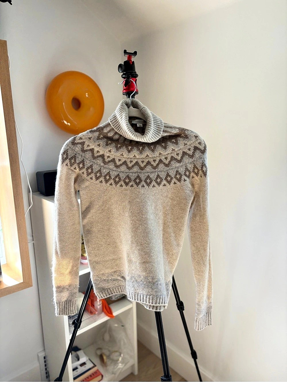 Garnet Hill 100% Cashmere Fair Isle Sweater